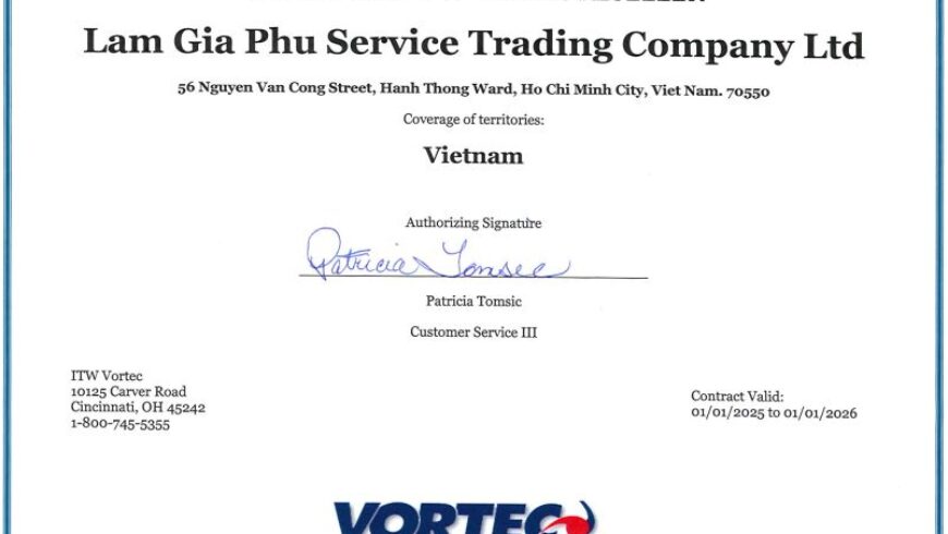 Chứng Nhận Đại Lý Vortec Việt Nam 2025-2026