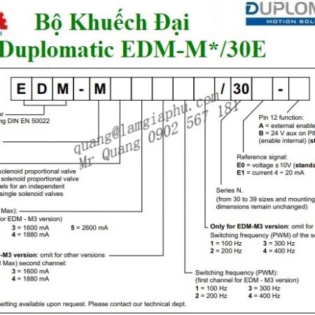 Bộ Khuếch Đại Kỹ Thuật Số Duplomatic EDM-M224/30E0-B